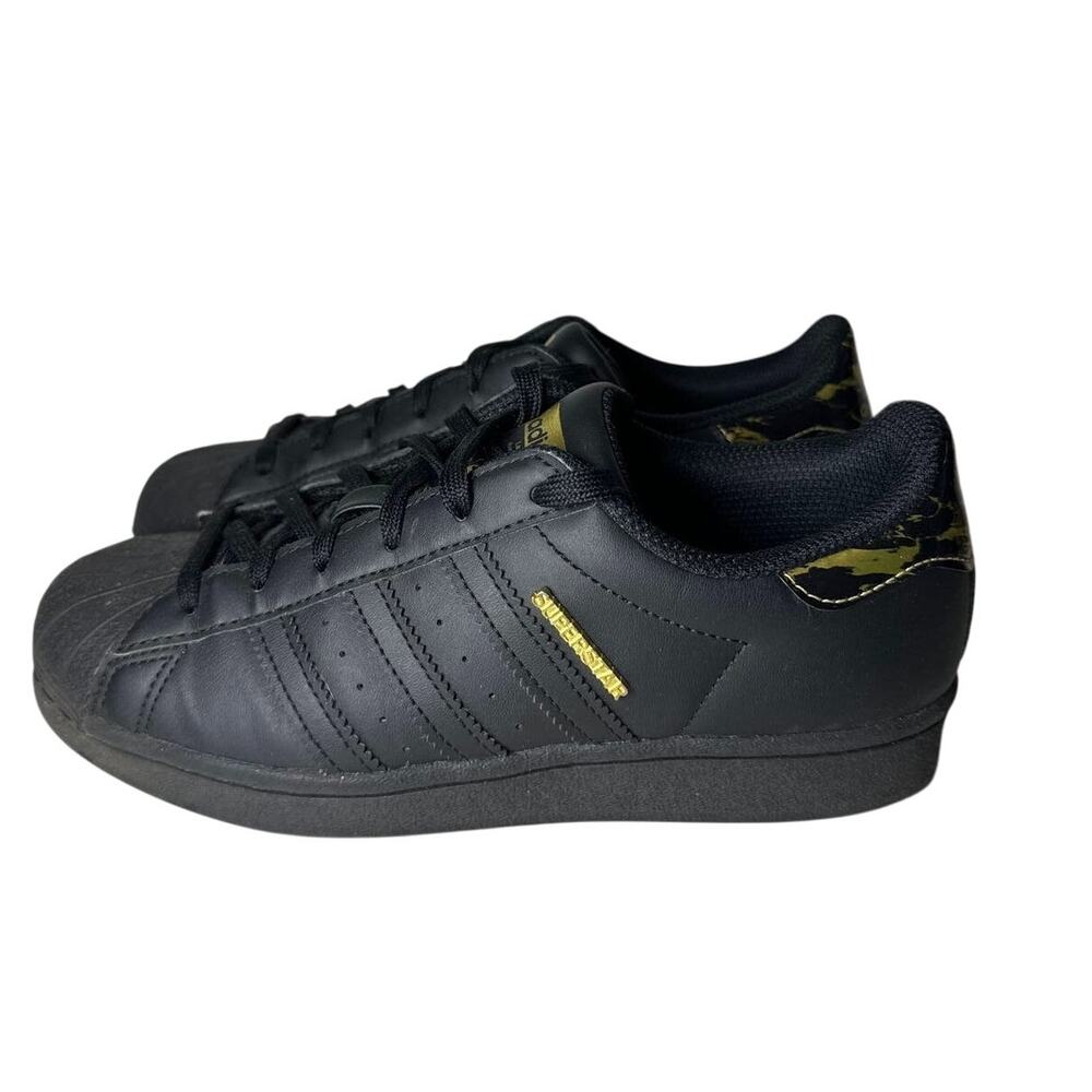 Adidas Originals Shoes Black Gold SuperStar Sneakers Size Youth 4.5